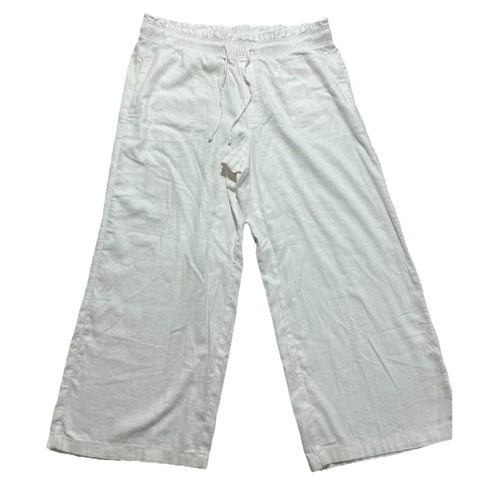 American Eagle Pants Women's XL Off White‎ Dreamy Drape Linen Blend Pull On